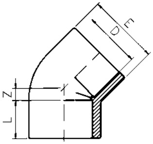 PVC-Elbow-45-Diagram
