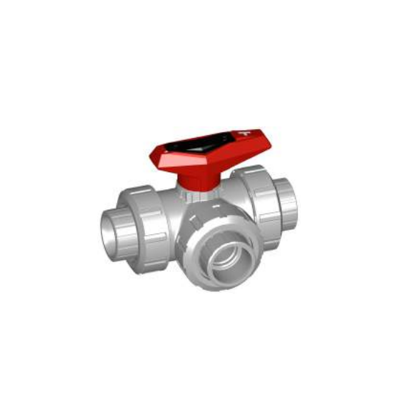 3-Way T-Port Ball Valve EPDM Plain Metric
