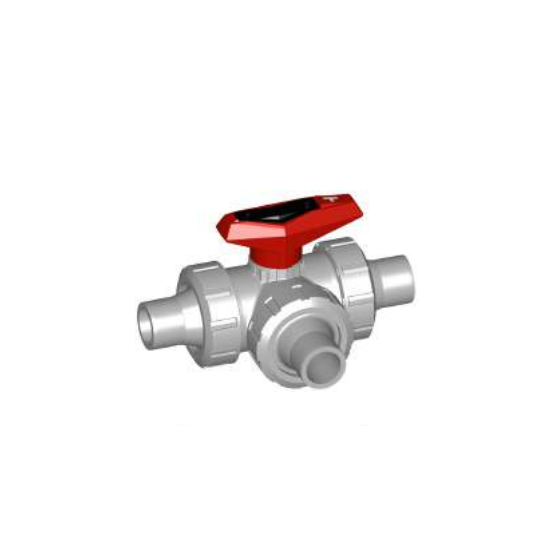 3-Way T-Port Spigot Ball Valve FPM