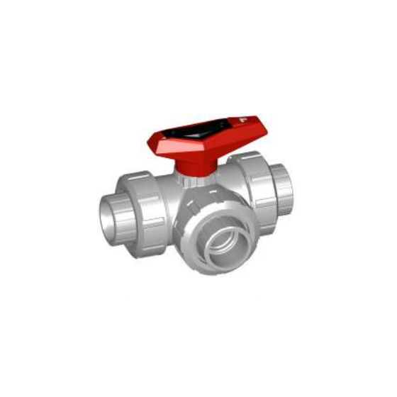 3-Way L-Port Ball Valve EPDM Plain Metric