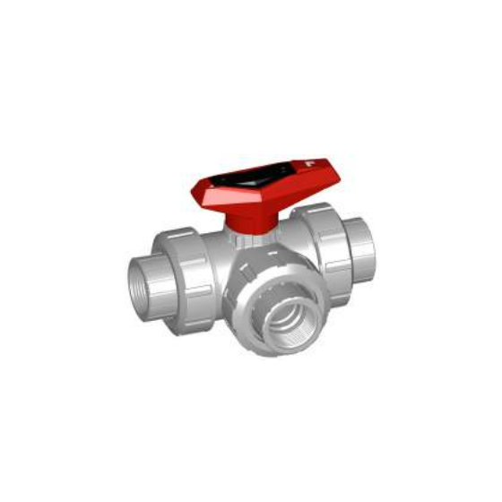 3-Way L-Port Ball Valve EPDM Thread Inch