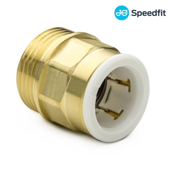 John Guest 3/8 In. O.D. Push-to-Connect X 3/8 In. MIP NPTF Polypropylene Valve Fitting PPSV011223WHD - The Home Depot