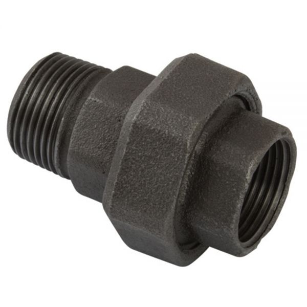 Male x Female Union KLine Malleable Iron Black