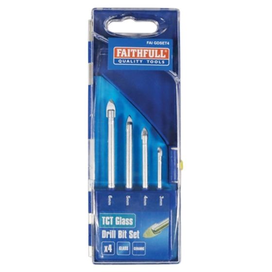 Tile & Glass Drill Bit Set of 4