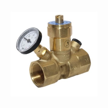 DZR Brass Thermal Balancing Valve c/w Temp Gauge