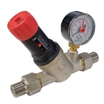 Pressure Reducing Valve With Gauge Threaded M