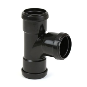 FloPlast Push-Fit Waste Equal Tee Black