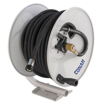 Black 2 Wire Pressure Wash Hose Reel Manual Rewind