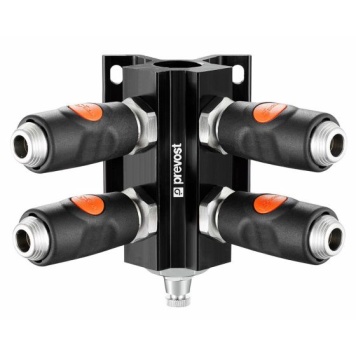 Prevost British Profile 6mm Coupling & Drain Wall Bracket Multi Port