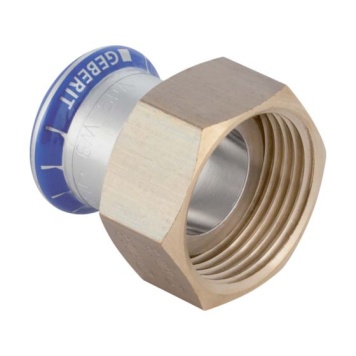 Geberit Mapress Stainless Steel Union Adaptor With Brass Union Nut