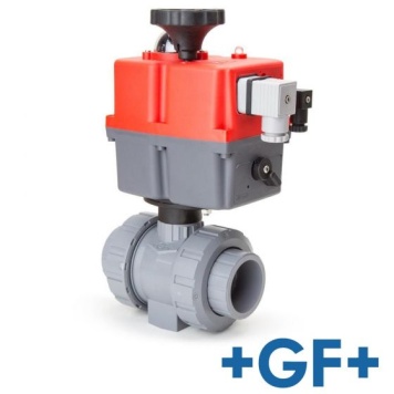 GF ABS Elec Act DU Ball Valve Plain