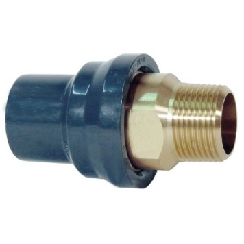 Georg Fischer PVCu Metric Socket/Spigot Plain x Brass Thread M