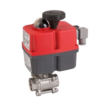 J+J Electric Actuated Stainless Steel 3 Piece Ball Valve BSPP