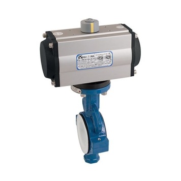 Haitima Pneumatic Actuated SR DI PTFE Wafer Butterfly Valve