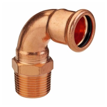 Copper Press Fit Male Thread Elbow 90