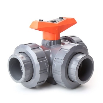 Georg Fischer PVCu Metric 3-Way L-Port Ball Valve FPM