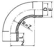 ABS Bend 90° | Short Radius | Inch | Plain