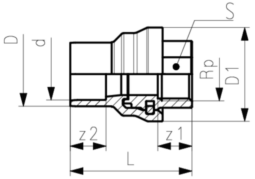 GF-plain-x-thread-adaptor-spigot-diagram