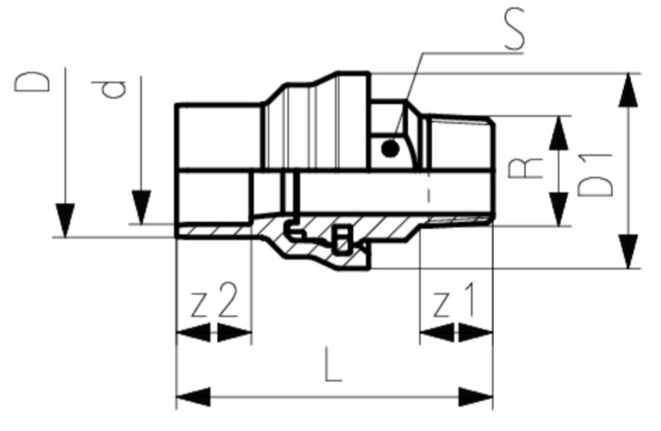 GF-plain-x-thread-adaptor-spigot-diagram