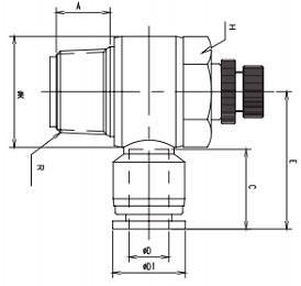 manual flow control elbow uni-directional metric