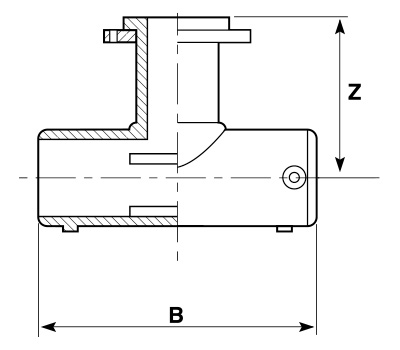 Protecta-Line Flanged Tee Technical Drawing