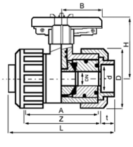 PPh ball valve plain diagram