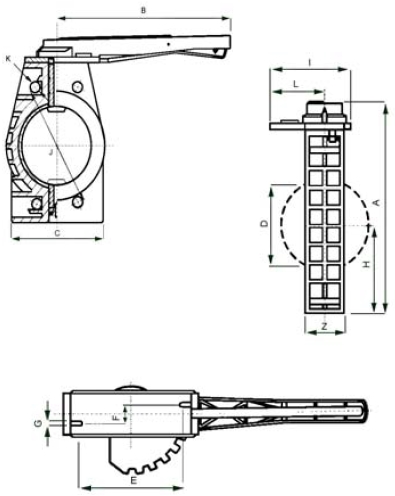 PPh butterfly valve diagram