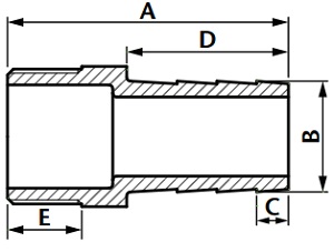 Stainless steel hose tail diagram