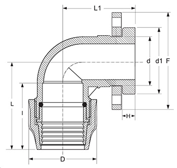 Flange Adaptor Elbow 90