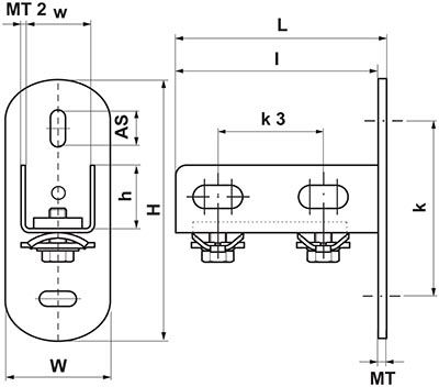 Walraven RapidRail Stainless Steel Wall Plate Technical Diagram